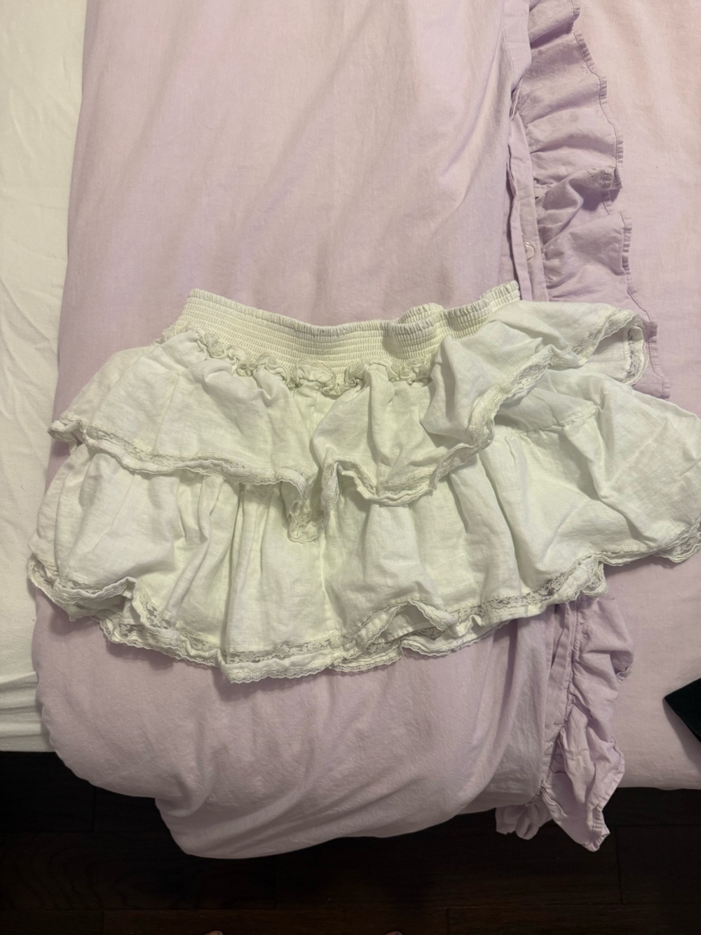 Sunday Best White Tiered Ruffle Mini Skirt